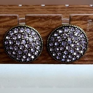 Heidi Daus Belgian Disc light lilac Swarovski crystals EUC